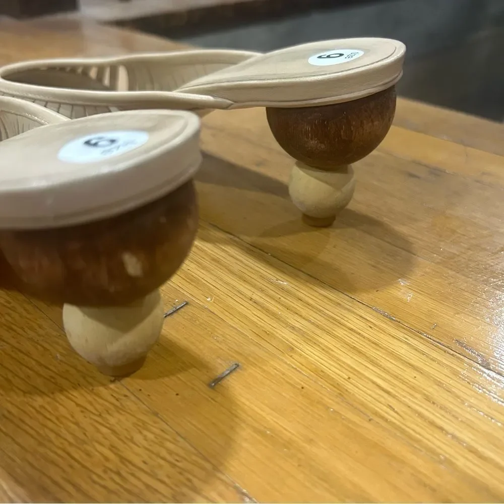 Cult Gaia Beige Mules with Unique Heel - Picture 3 of 16